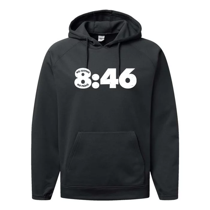 No Justice No Peace George Floyd Tribute 8:46 Performance Fleece Hoodie