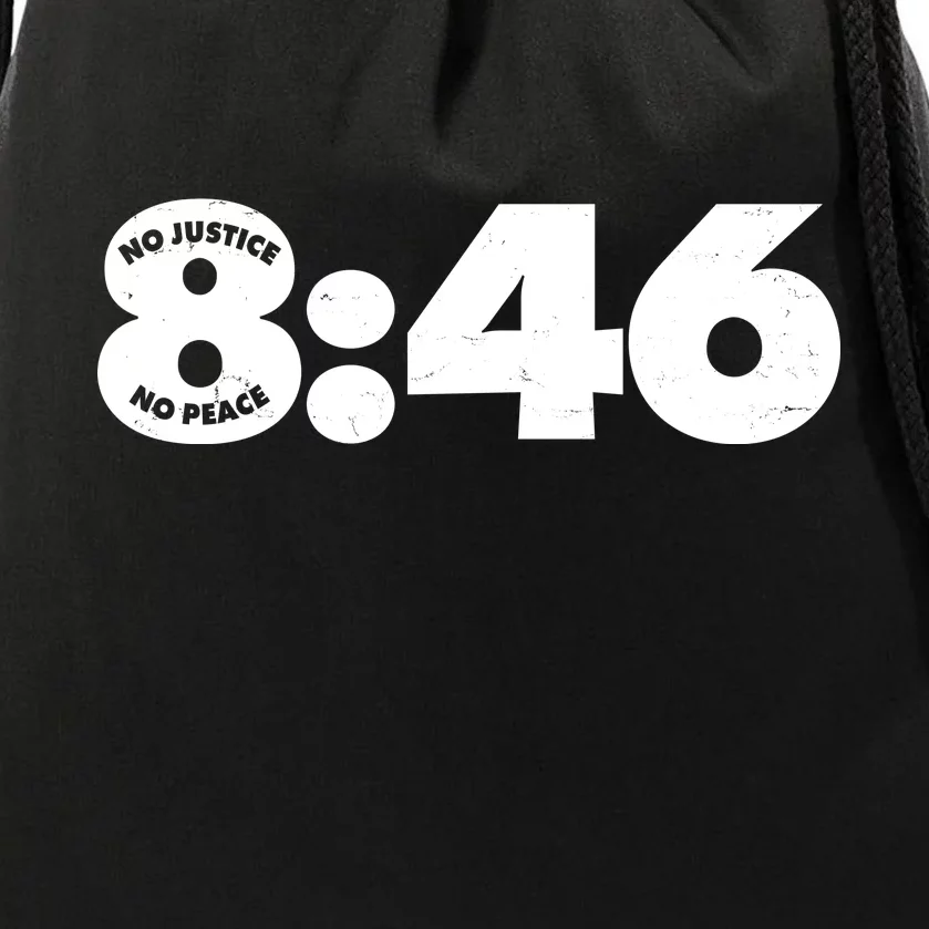 No Justice No Peace George Floyd Tribute 8:46 Drawstring Bag