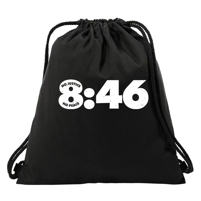 No Justice No Peace George Floyd Tribute 8:46 Drawstring Bag