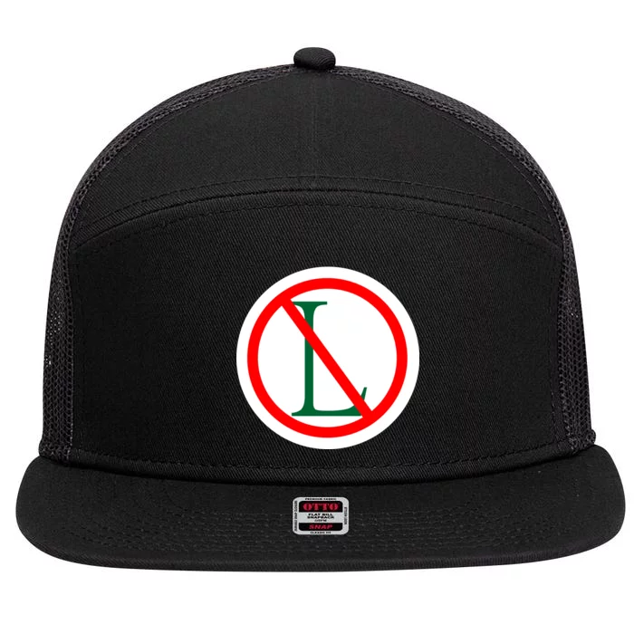 NO L Sign Noel Christmas 7 Panel Mesh Trucker Snapback Hat