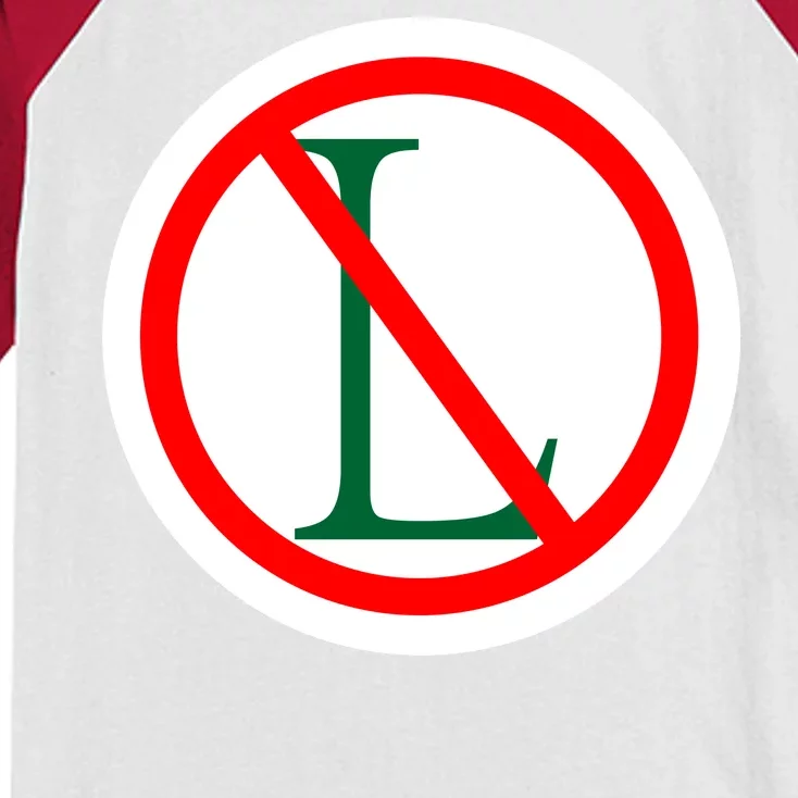 NO L Sign Noel Christmas Kids Colorblock Raglan Jersey