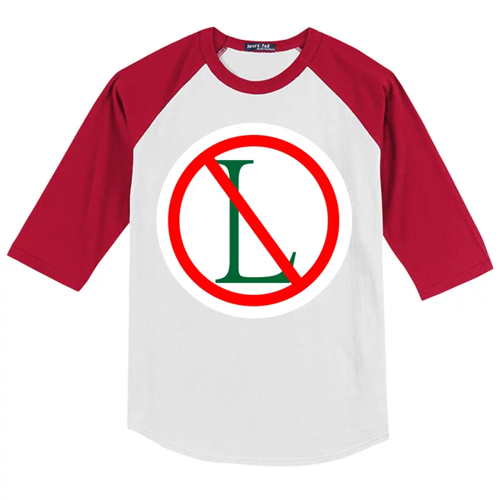 NO L Sign Noel Christmas Kids Colorblock Raglan Jersey