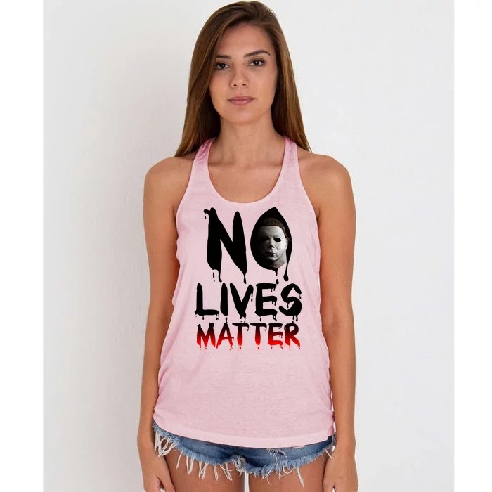 No Lives Matter Classic Horror Women's Knotted Racerback Tank