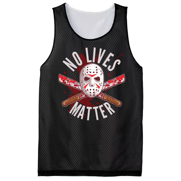 No Lives Matter Jason Hockey Mask Mesh Reversible Basketball Jersey Tank