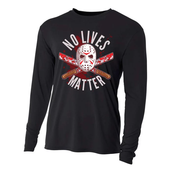 No Lives Matter Jason Hockey Mask Cooling Performance Long Sleeve Crew