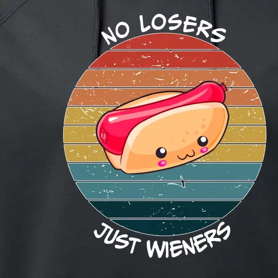 No Losers Just Wieners Performance Fleece Hoodie