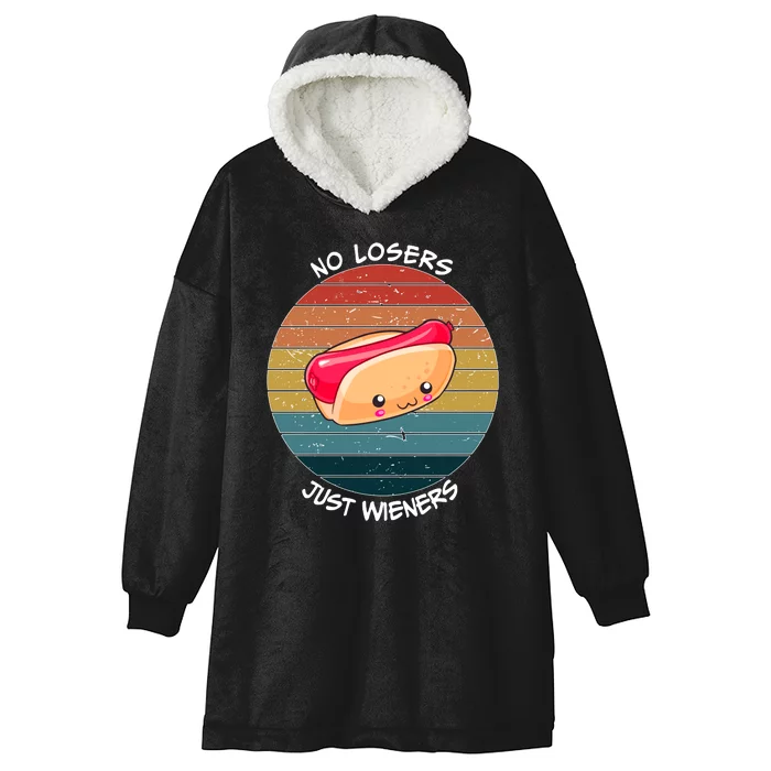 No Losers Just Wieners Hooded Wearable Blanket