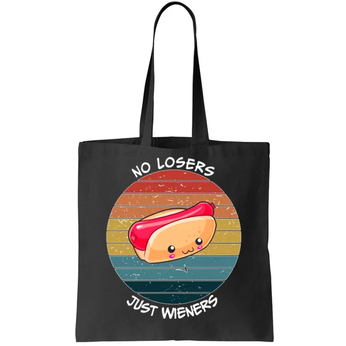 No Losers Just Wieners Tote Bag