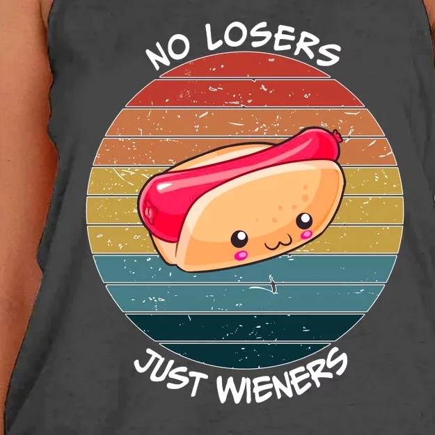 No Losers Just Wieners Women's Knotted Racerback Tank