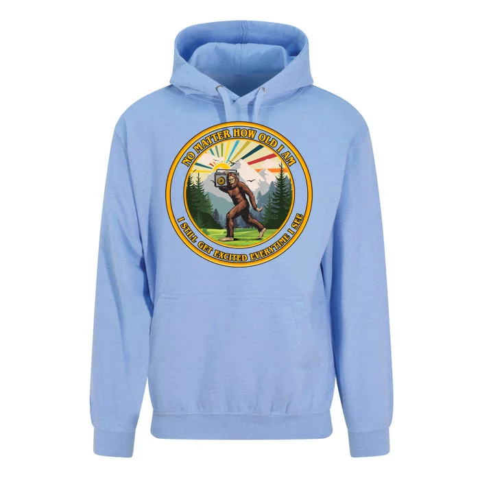 No Matter How Old I Am I Still Get Excited Every Time I See Bigfoot Unisex Surf Hoodie