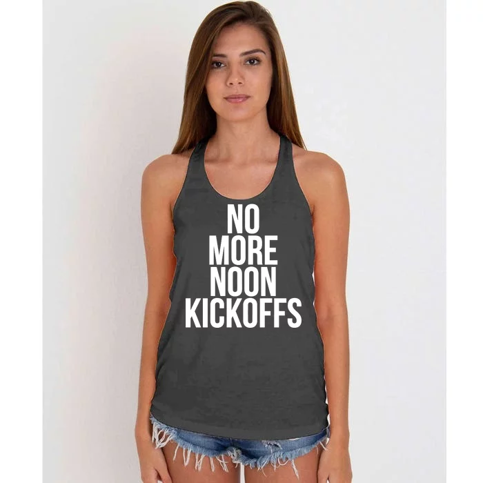 No More Noon Kickoffs Women's Knotted Racerback Tank