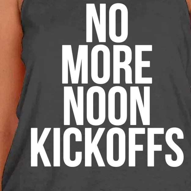 No More Noon Kickoffs Women's Knotted Racerback Tank