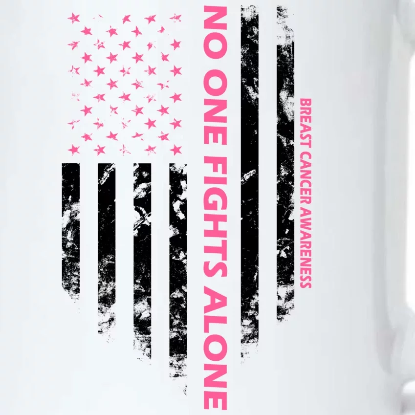 No One Fight Alone Breast Cancer Awareness Flag Black Color Changing Mug