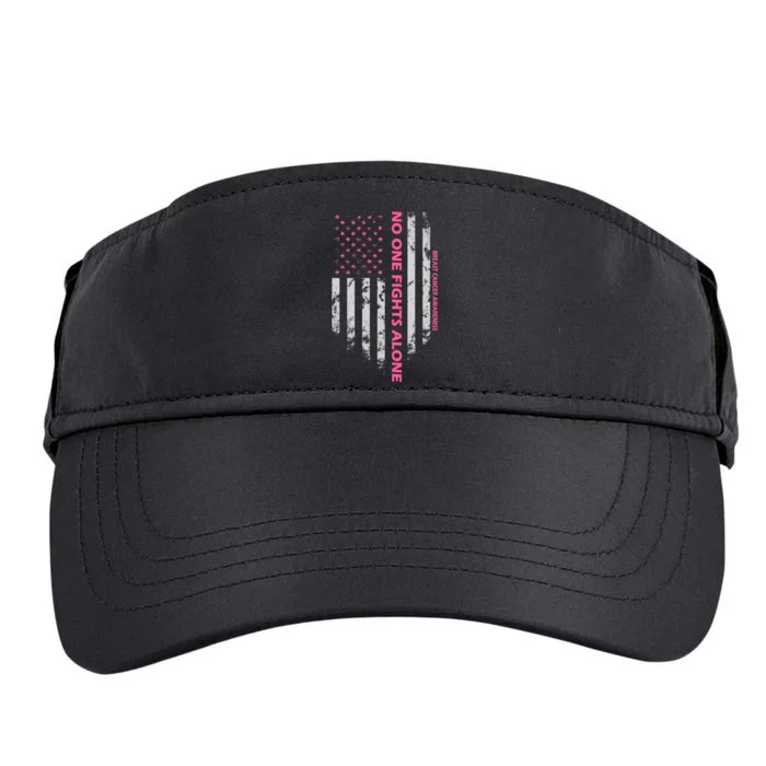 No One Fight Alone Breast Cancer Awareness Flag Adult Drive Performance Visor