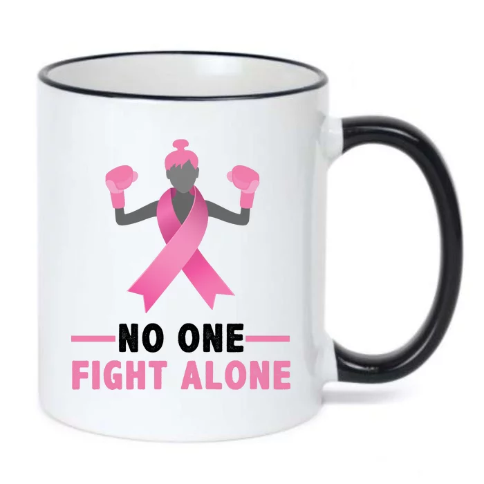 No One Fights  Alone Breast Cancer Black Color Changing Mug