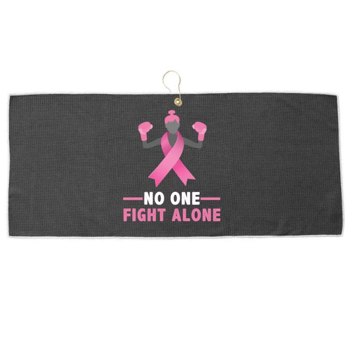 No One Fights  Alone Breast Cancer Large Microfiber Waffle Golf Towel