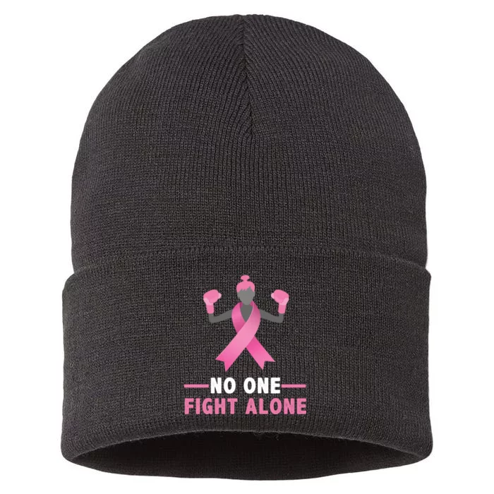 No One Fights  Alone Breast Cancer Sustainable Knit Beanie