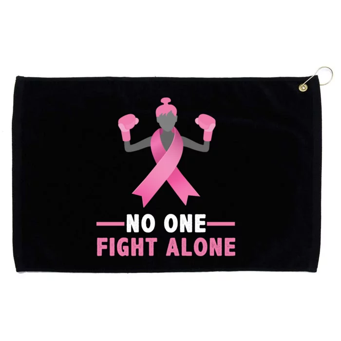 No One Fights  Alone Breast Cancer Grommeted Golf Towel