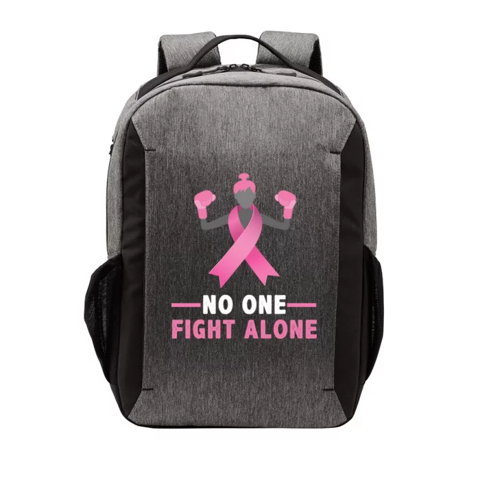 No One Fights  Alone Breast Cancer Vector Backpack