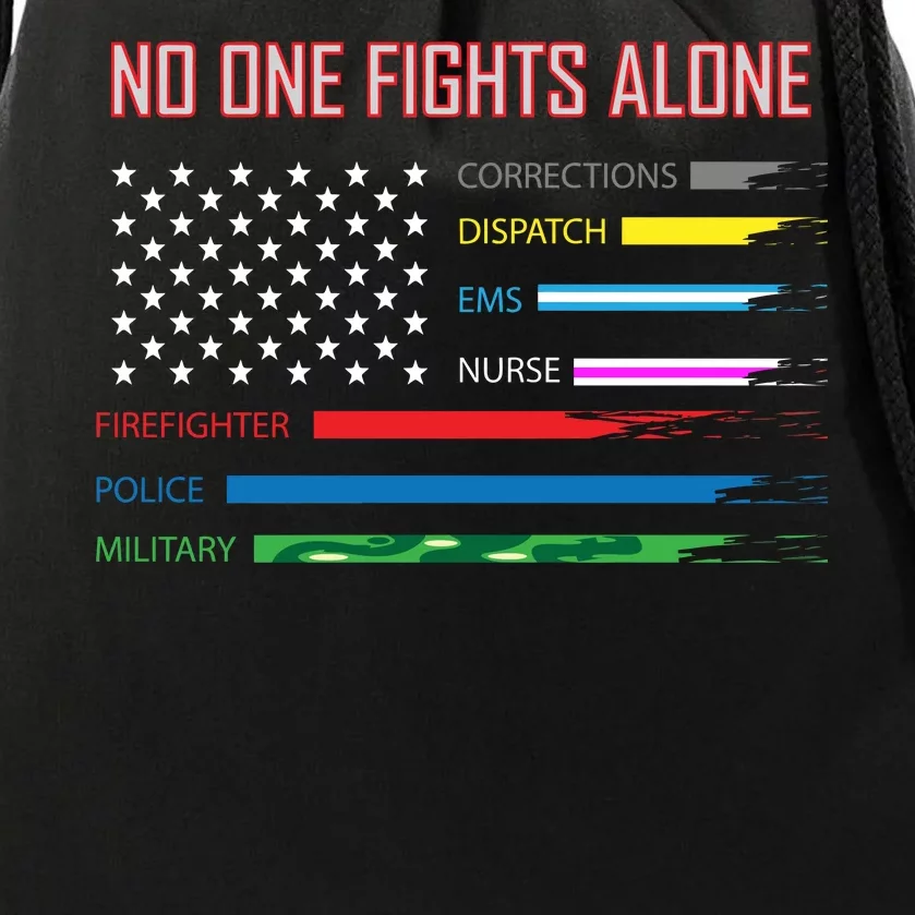 No One Fights Alone Drawstring Bag