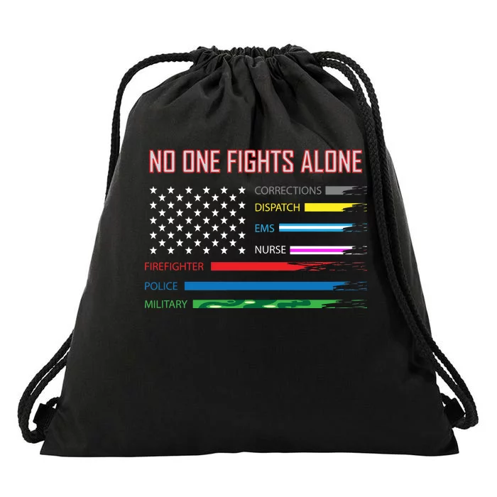 No One Fights Alone Drawstring Bag