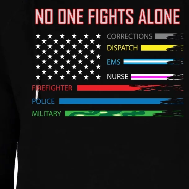 No One Fights Alone Womens Funnel Neck Pullover Hood