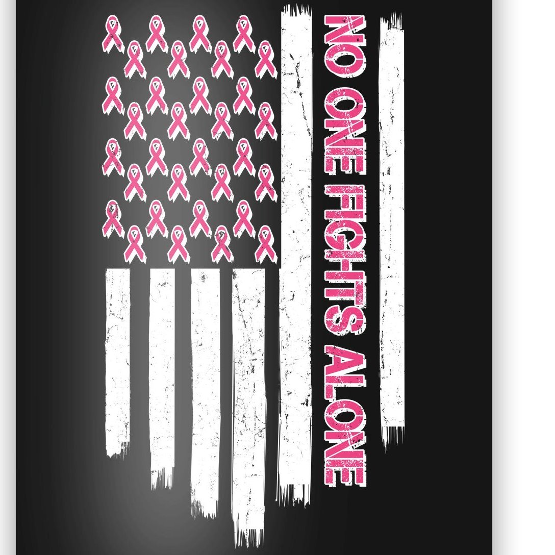 No One Fights Alone Breast Cancer Awareness American Pink Ribbons Flag ...