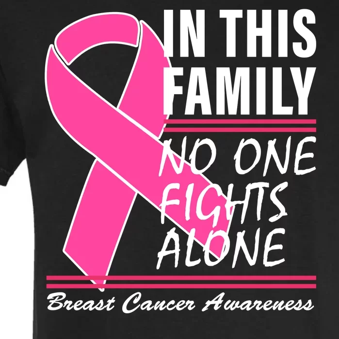 No One Fights Alone Breast Cancer Awareness Ribbon Garment-Dyed Heavyweight T-Shirt