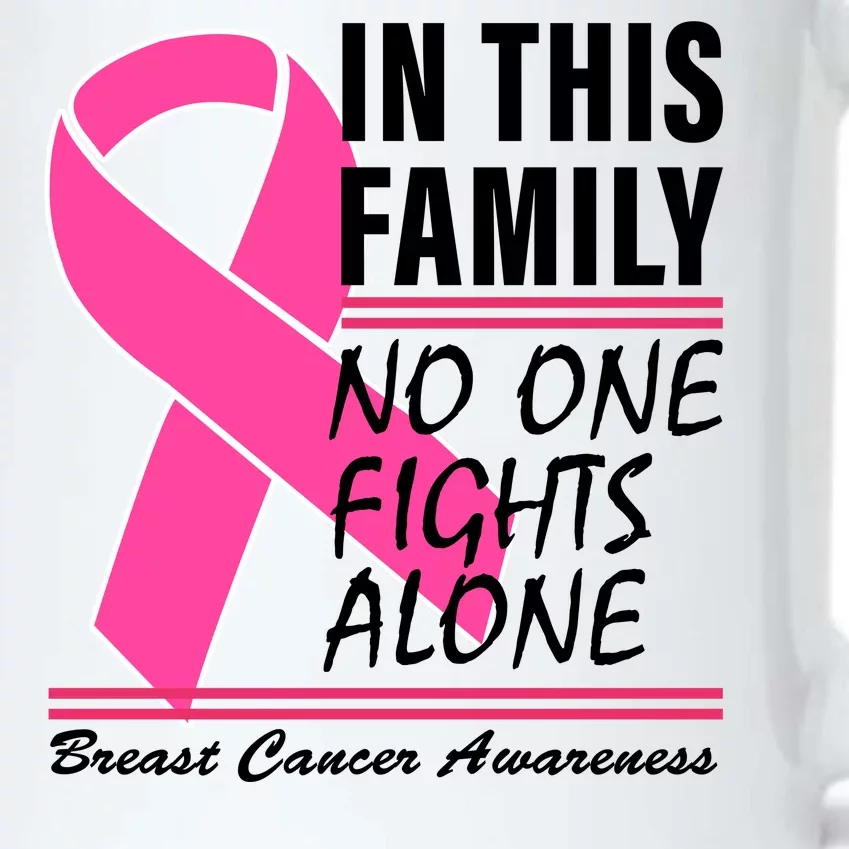 No One Fights Alone Breast Cancer Awareness Ribbon Black Color Changing Mug