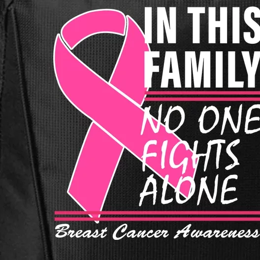 No One Fights Alone Breast Cancer Awareness Ribbon City Backpack