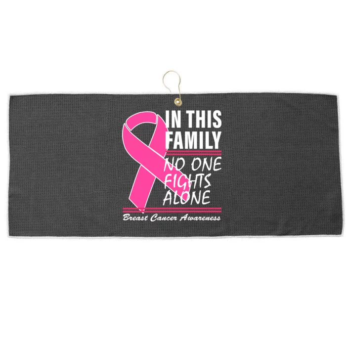 No One Fights Alone Breast Cancer Awareness Ribbon Large Microfiber Waffle Golf Towel