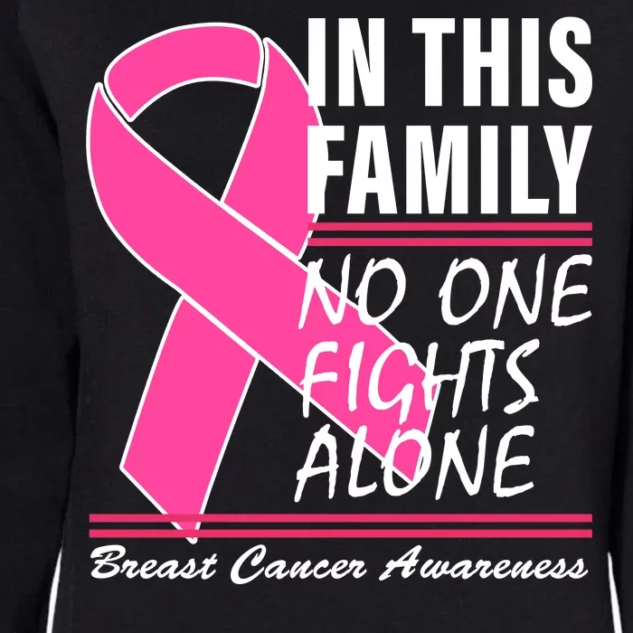 No One Fights Alone Breast Cancer Awareness Ribbon Womens California Wash Sweatshirt