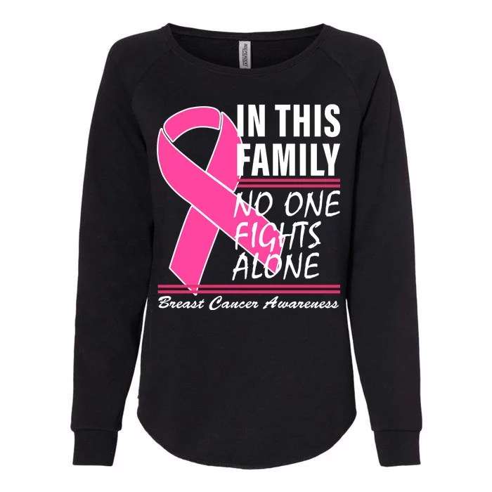 No One Fights Alone Breast Cancer Awareness Ribbon Womens California Wash Sweatshirt