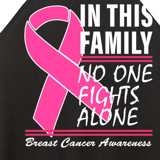 No One Fights Alone Breast Cancer Awareness Ribbon Women’s Perfect Tri Rocker Tank