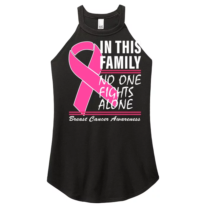 No One Fights Alone Breast Cancer Awareness Ribbon Women’s Perfect Tri Rocker Tank