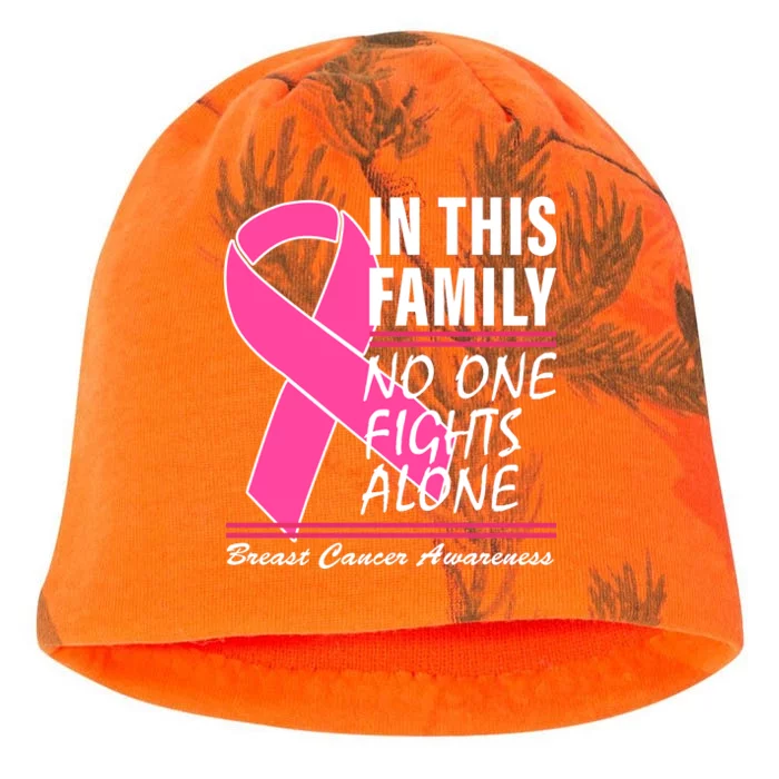 No One Fights Alone Breast Cancer Awareness Ribbon Kati - Camo Knit Beanie