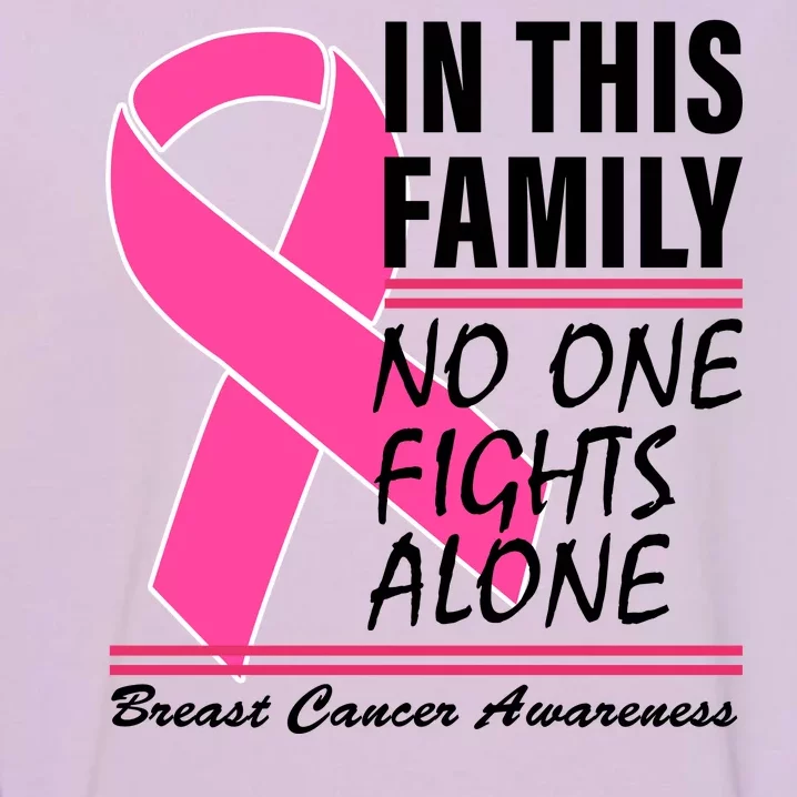 No One Fights Alone Breast Cancer Awareness Ribbon Garment-Dyed Sweatshirt