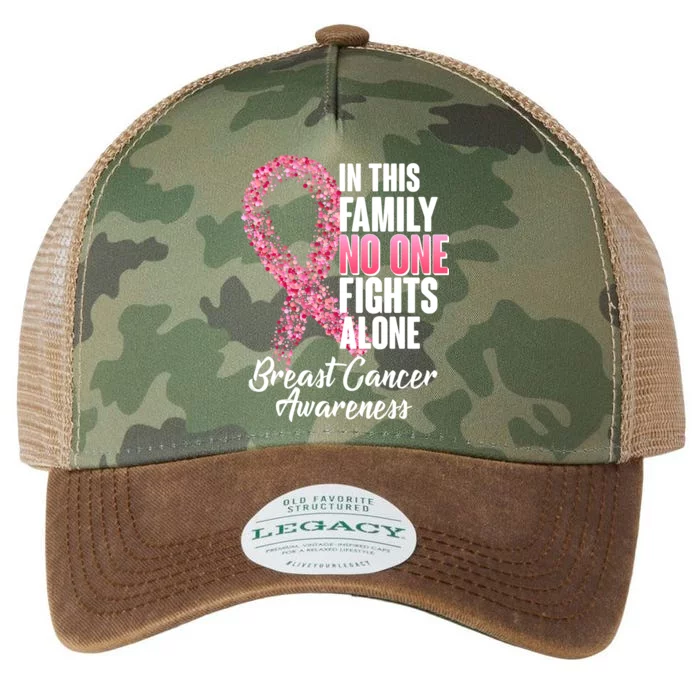 No One Fights Alone Breast Cancer Ribbon Legacy Tie Dye Trucker Hat