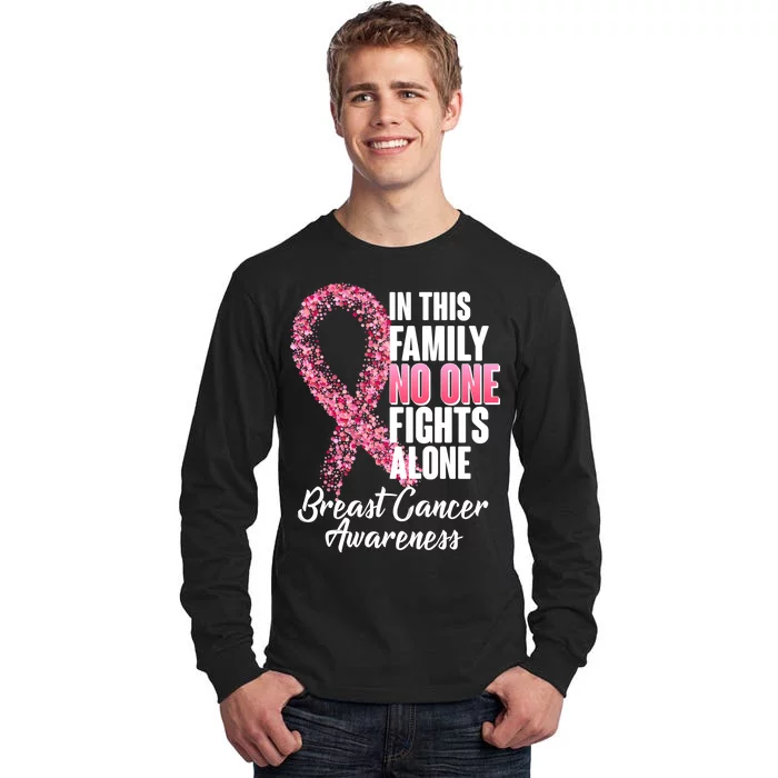 No One Fights Alone Breast Cancer Ribbon Tall Long Sleeve T-Shirt