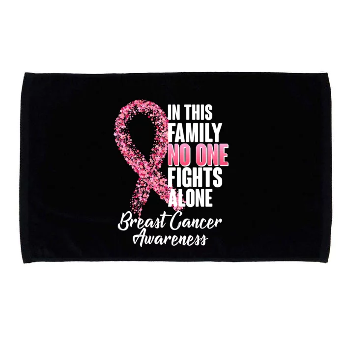 No One Fights Alone Breast Cancer Ribbon Microfiber Hand Towel