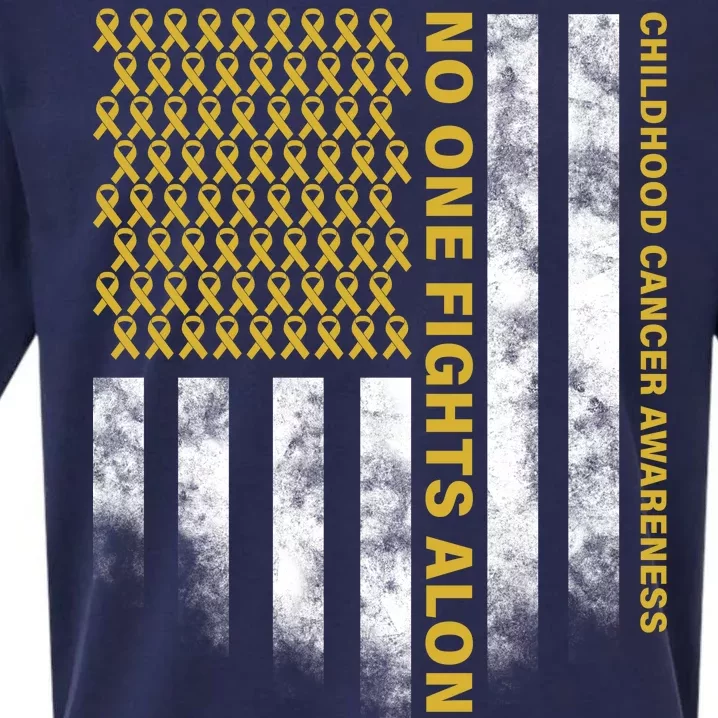 No One Fights Alone Childhood Cancer Sueded Cloud Jersey T-Shirt