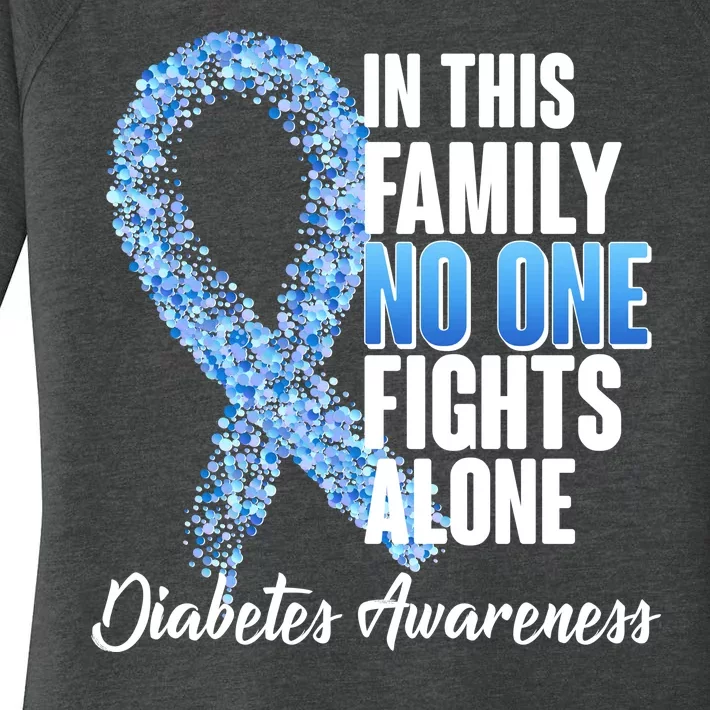 No One Fights Alone Diabetes Awareness Women's Perfect Tri Tunic Long Sleeve Shirt