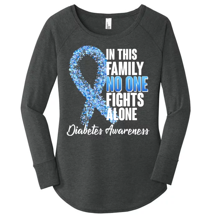 No One Fights Alone Diabetes Awareness Women's Perfect Tri Tunic Long Sleeve Shirt