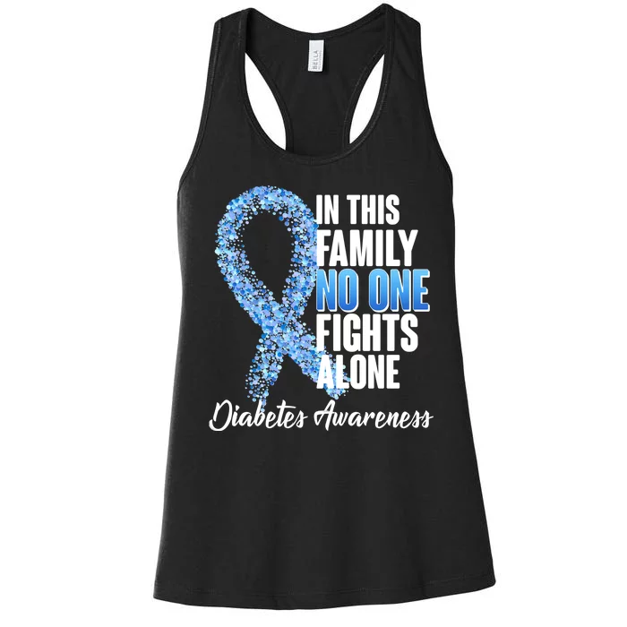 No One Fights Alone Diabetes Awareness Women's Racerback Tank