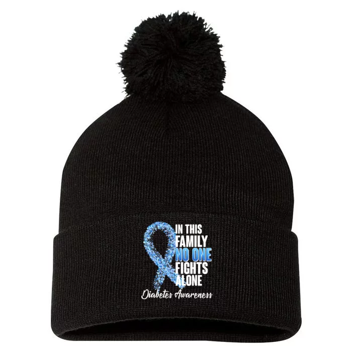 No One Fights Alone Diabetes Awareness Pom Pom 12in Knit Beanie