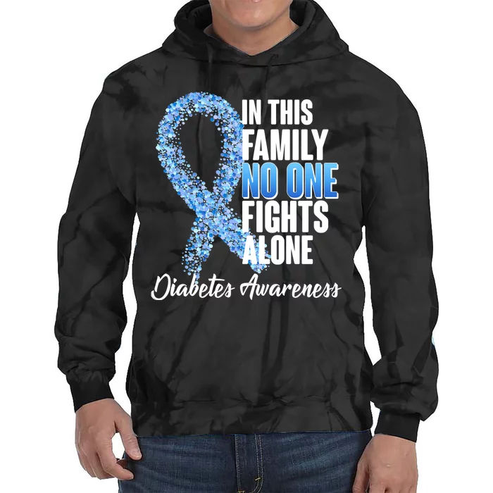 No One Fights Alone Diabetes Awareness Tie Dye Hoodie