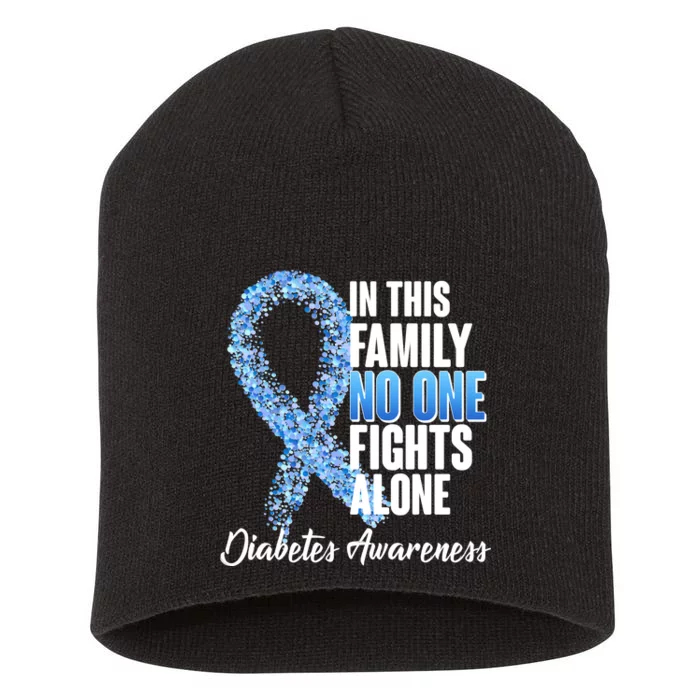 No One Fights Alone Diabetes Awareness Short Acrylic Beanie