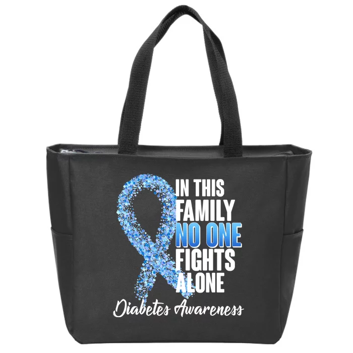 No One Fights Alone Diabetes Awareness Zip Tote Bag