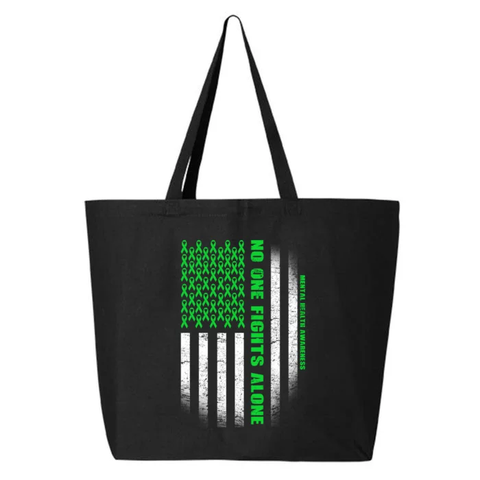 No One Fights Alone Mental Health Awareness Flag 25L Jumbo Tote