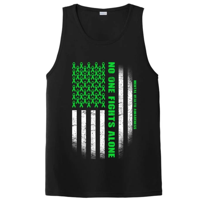 No One Fights Alone Mental Health Awareness Flag Performance Tank